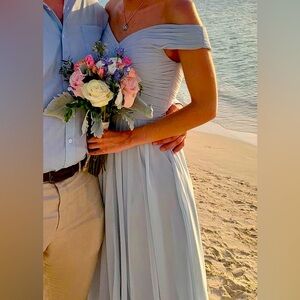 Azazie blue bridesmaid dress